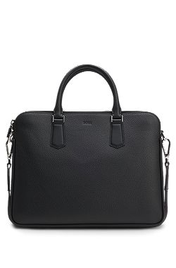 Italian-leather document case with embossed logo