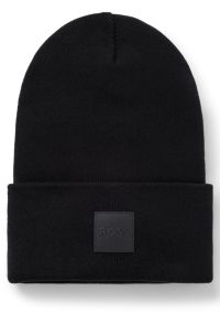 Mütze aus Baumwolle mit Logo-Label, Schwarz
