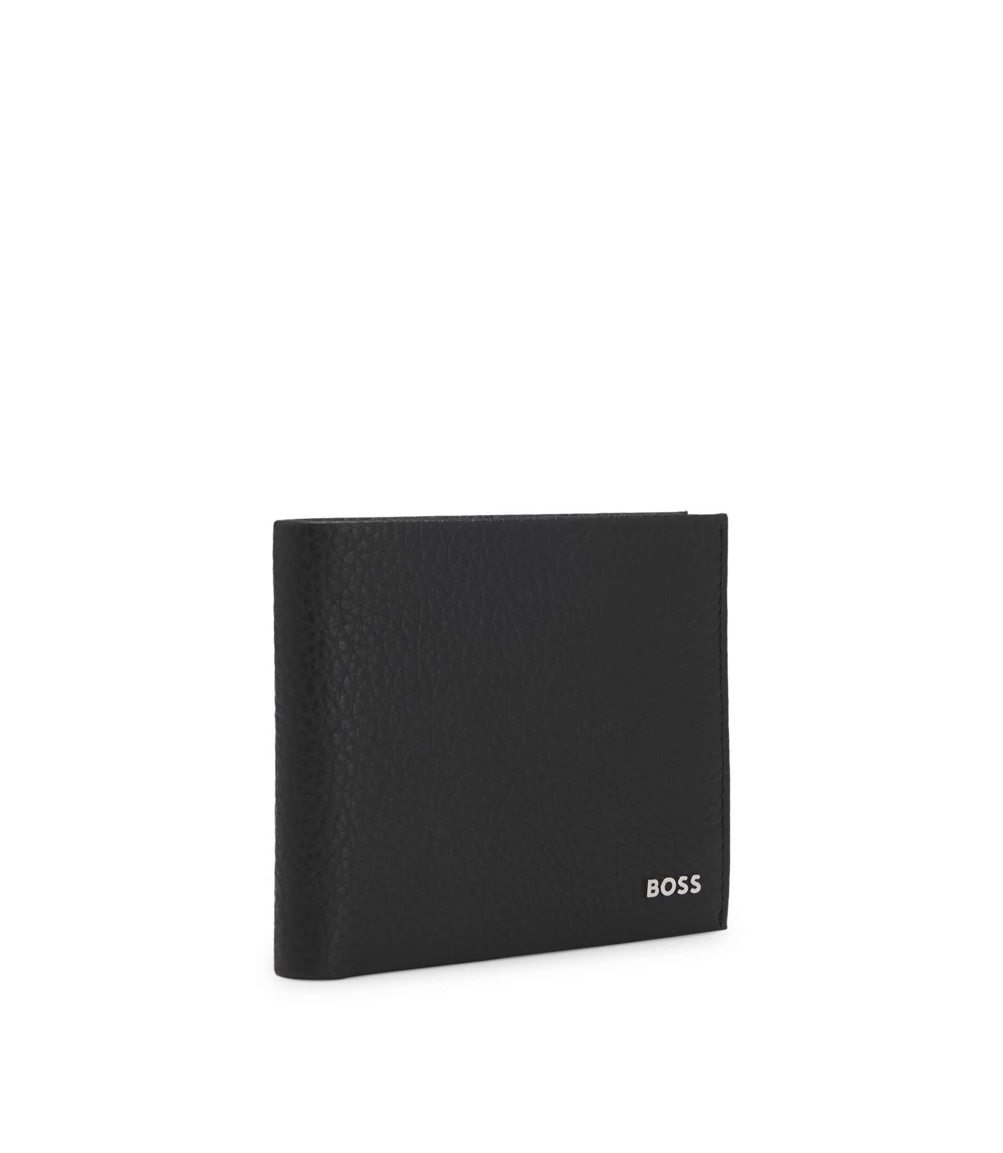 レタリングロゴ ウォレット グレインレザー BOSS ブラック - レタリングロゴ メタリック ウォレット グレインレザー - 財布・ケース・小物入れ