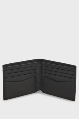 Grained-leather wallet, Black