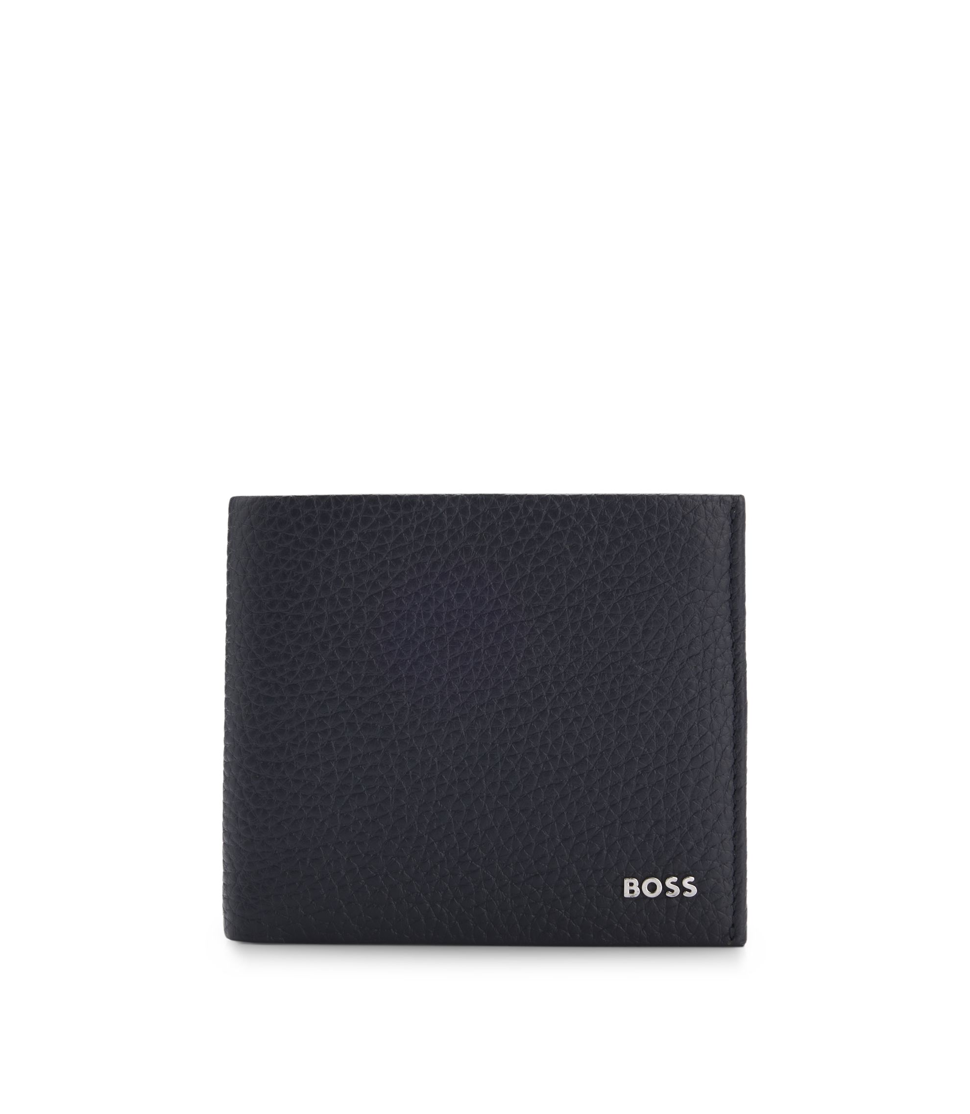 Geldbörse aus genarbtem Leder mit Logo-Schriftzug