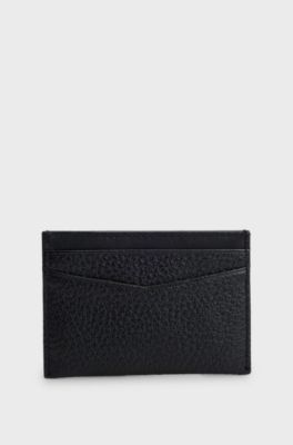 Soft-leather wallet with polished hardware, Black