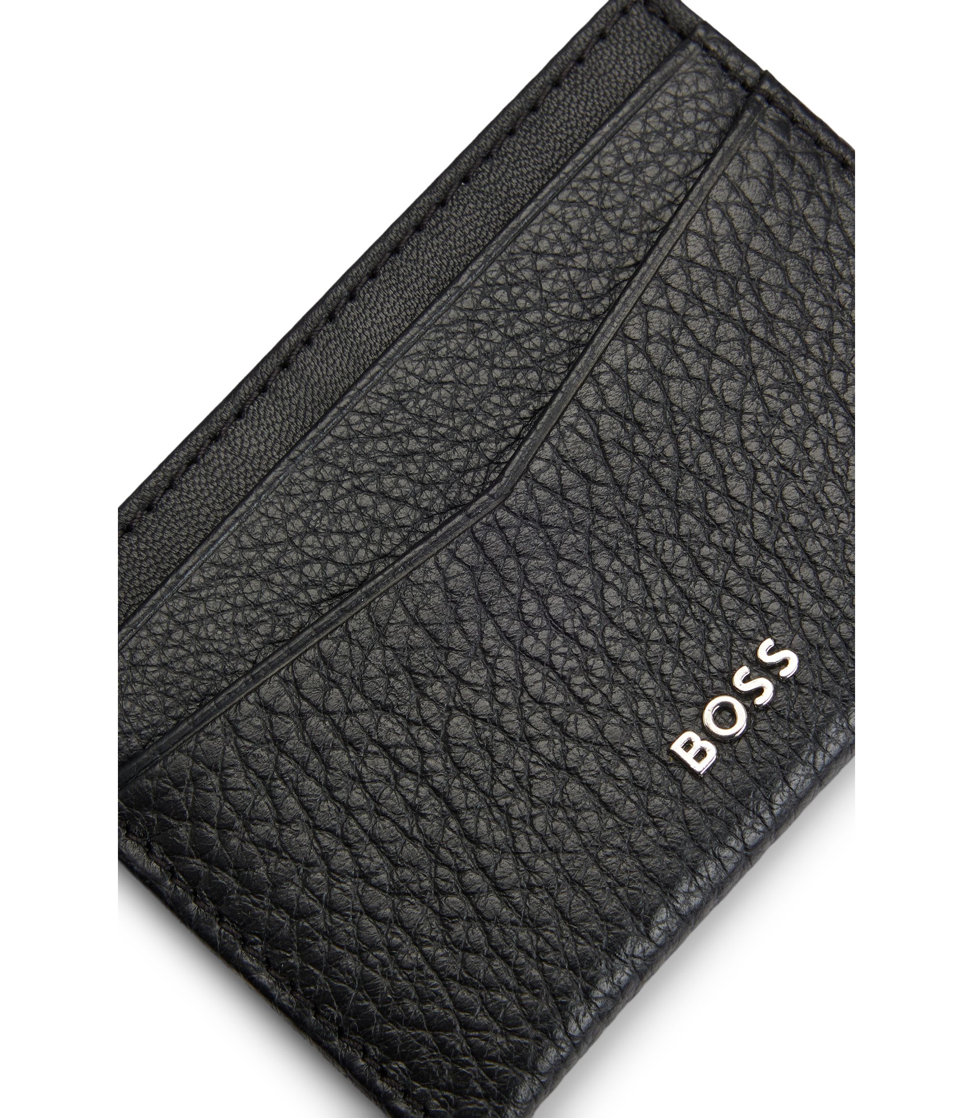BOSS - カードホルダー グレインレザー メタリック レタリングロゴ