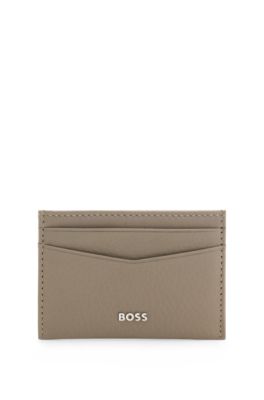 BOSS - カードホルダー グレインレザー メタリック レタリング
