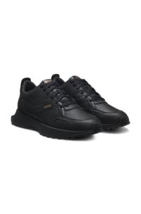 Baskets imperméables en cuir GORE-TEX®, Noir