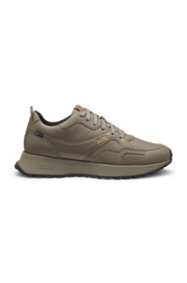 Waterproof GORE-TEX trainers in polished leather, Dark Brown