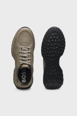 Waterproof GORE-TEX trainers in polished leather, Dark Brown