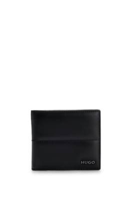 Hugo Logo-trimmed Leather Wallet And Card Holder Gift Set In Black