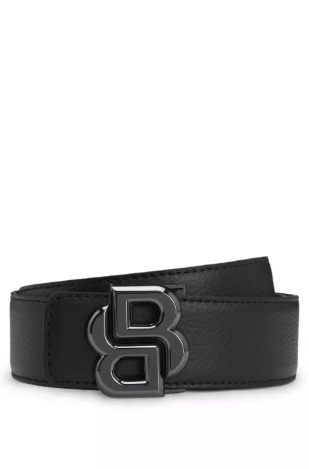 Ceinture en cuir italien réversible avec boucle à monogramme Double B