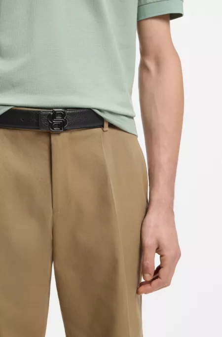 Ceinture en cuir italien réversible avec boucle à monogramme Double B