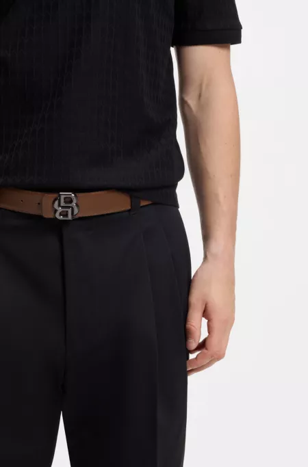 Ceinture réversible en cuir italien avec boucle à monogramme Double B