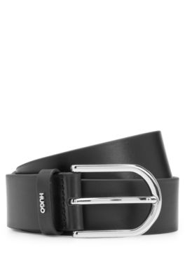 HUGO - Leather belt with metal eyelets