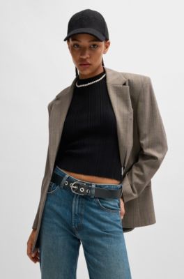 HUGO Leather belt with metal eyelets