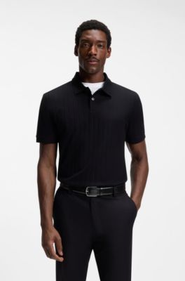 Italiaanse leren riem met gepolijste logogesp, Zwart