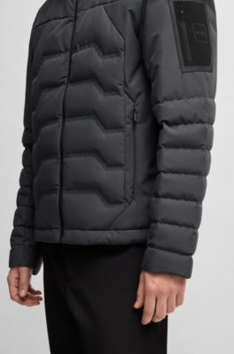 ジャケット・アウター BOSS BOSS - はっ水ダウンジャケット ジップディテール - ダークグレー