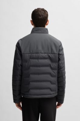 ジャケット・アウター BOSS BOSS - はっ水ダウンジャケット ジップディテール - ダークグレー