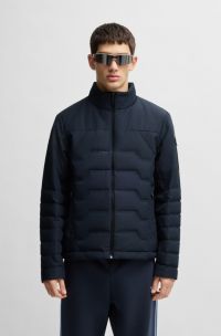 Waterafstotende donsjas met ritsdetails, Donkerblauw