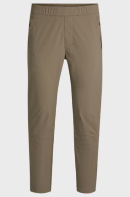 Tapered-leg trousers in water-repellent stretch fabric, Beige