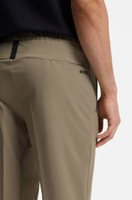 Tapered-leg trousers in water-repellent stretch fabric, Beige