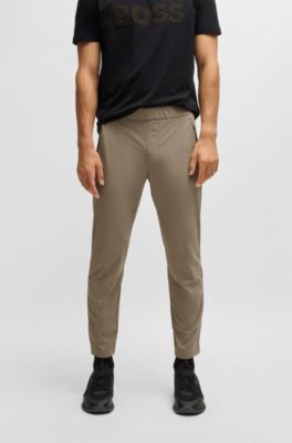 Tapered-leg trousers in water-repellent stretch fabric, Beige