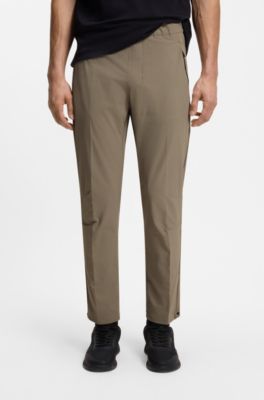 Tapered-leg trousers in water-repellent stretch fabric, Beige