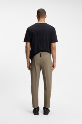 Tapered-leg trousers in water-repellent stretch fabric, Beige