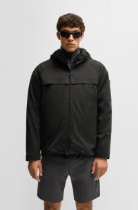 Three-in-one jacket in lightweight water-repellent fabric, Black