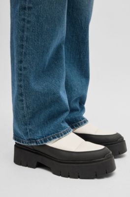 HUGO - Faux-leather boots with quilted effect - White