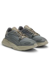 Mixed-material trainers with decorative reflective details, Dark Grey