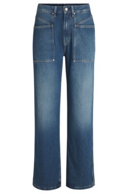 Jean Wide en denim fluide bleu