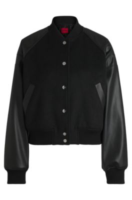 hugo boss 黒リネン　バルスタージャケット BOSS - ナッパレザージャケット スタンドカラー - ダークブラウン