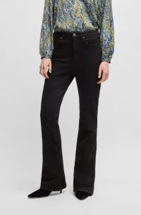 Vaqueros boot cut de tejido vaquero elástico negro, Negro