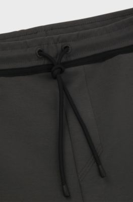 Cotton-blend tracksuit bottoms with tape and logo, Dark Grey