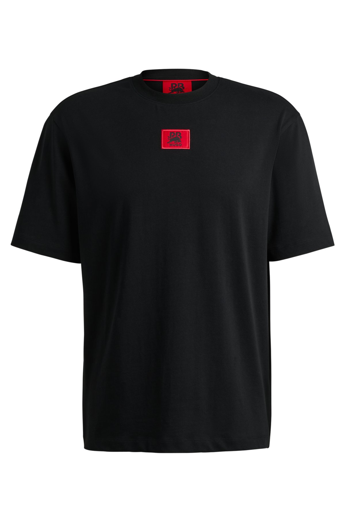 HUGO x RB relaxed-fit T-shirt with signature bull motif, Black