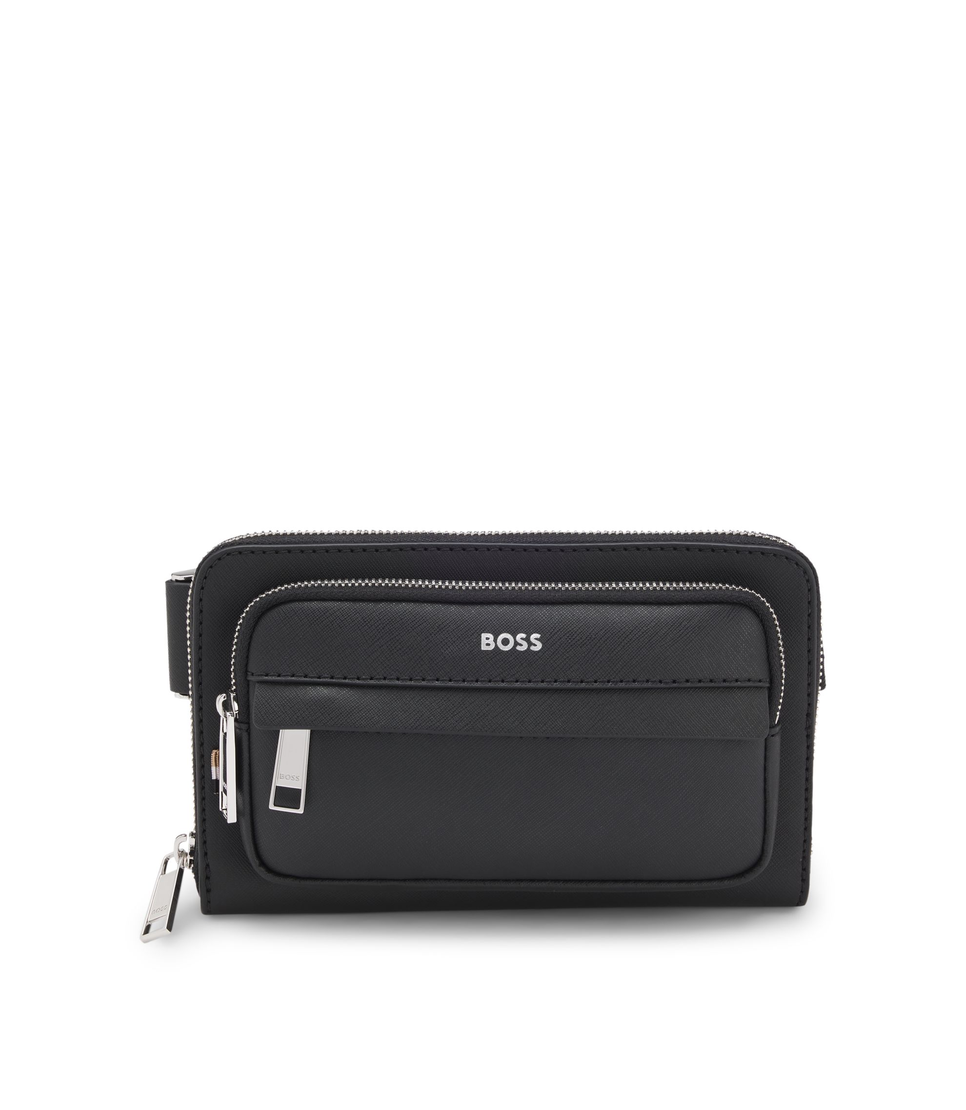 BOSS - ストラクチャード クロスボディバッグ ロゴディテール - ブラック