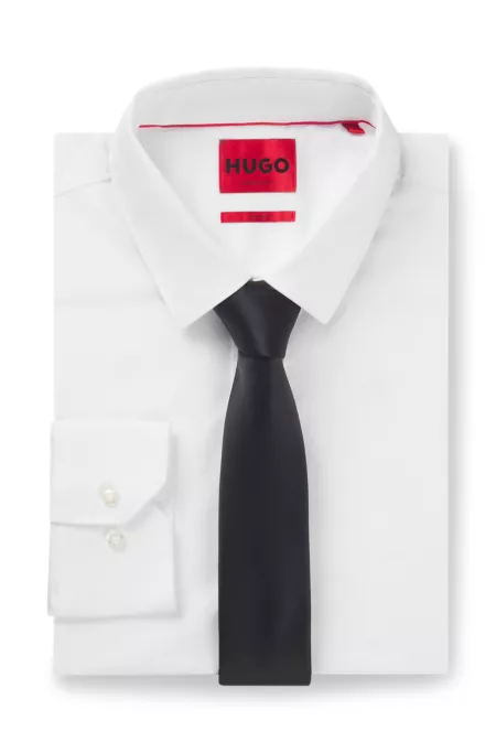 Silk-blend tie with a plain weave