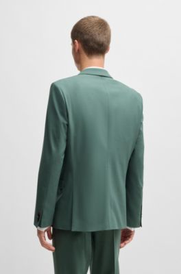 Hugo Boss Men's Modern Fit Super Flex Suit Jacket Green Size 40
