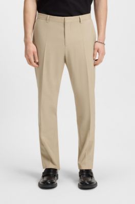 Slim-fit suit in a performance-stretch wool blend, Beige