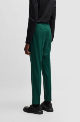 HUGO Costume Slim en laine mélangée stretch performante Vert sombre