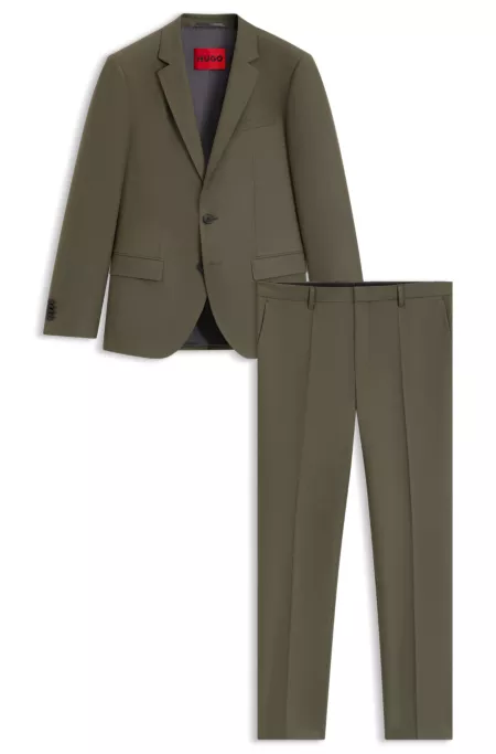 Slim-Fit Anzug aus funktionalem Stretch-Woll-Mix