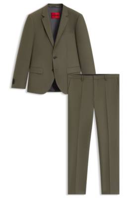 Slim-fit suit in a performance-stretch wool blend 1