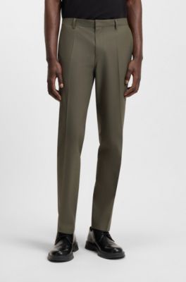 Slim-fit suit in a performance-stretch wool blend, Olive