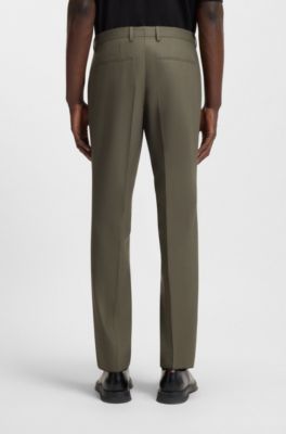 Slim-fit suit in a performance-stretch wool blend, Olive