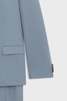 Slim-fit suit in a performance-stretch wool blend, Light Blue