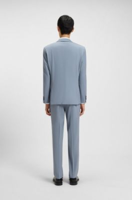 Slim-fit suit in a performance-stretch wool blend, Light Blue