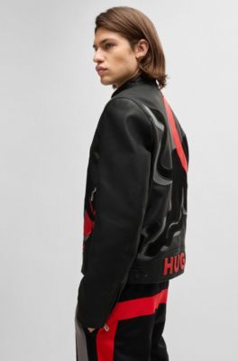 Top hugo boss slim fit leather jacket Top Sellers BOSS Slim fit