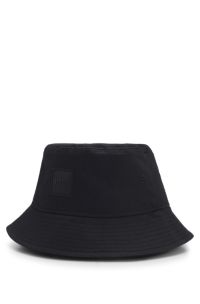 Logo bucket hat in cotton twill, Black