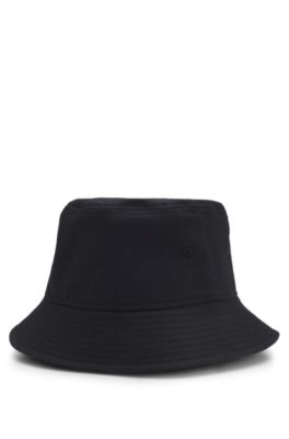 Logo bucket hat in cotton twill, Black