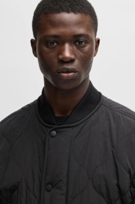 Water-repellent jacket in crinkle-textured fabric, Black