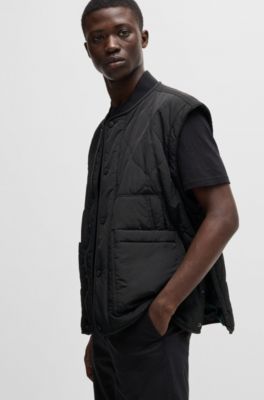 Water-repellent jacket in crinkle-textured fabric, Black